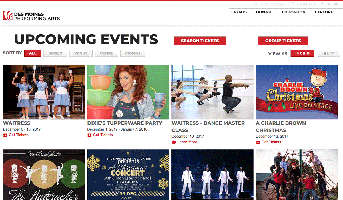 Des Moines Performing Arts Website Design