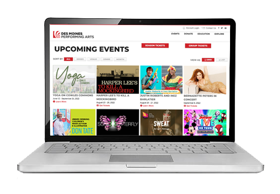 Des Moines Performing Arts web development and design