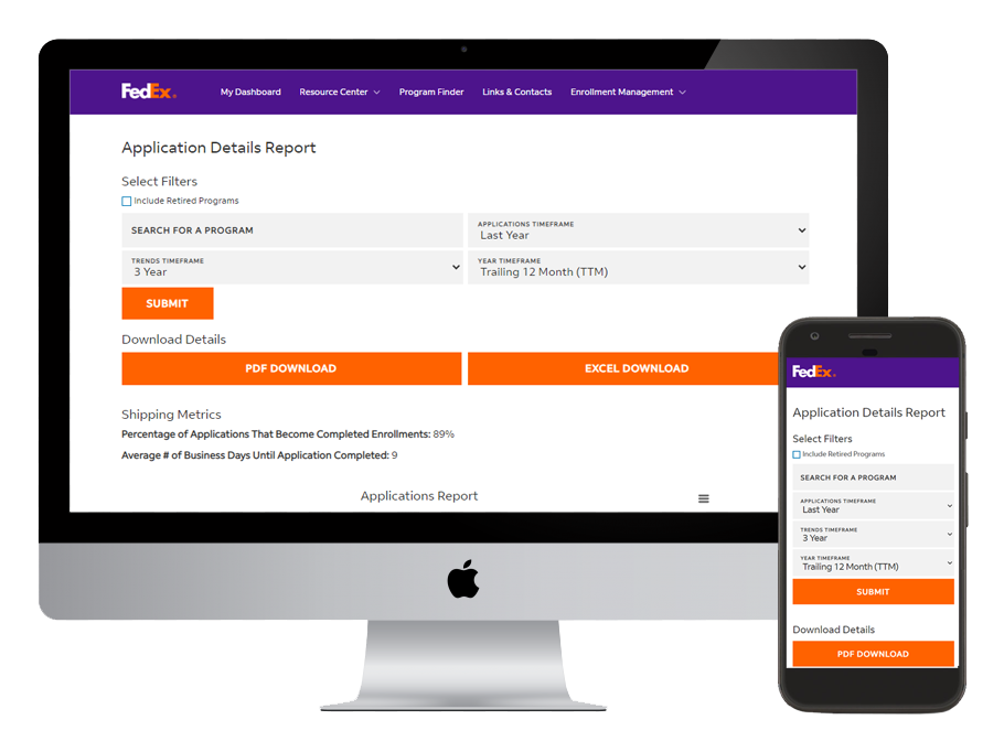 FedEx data reporting, web app development and analytics